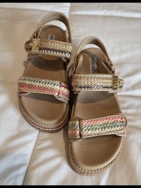 Steve Madden Big Mona Platform Raffia Multicolor